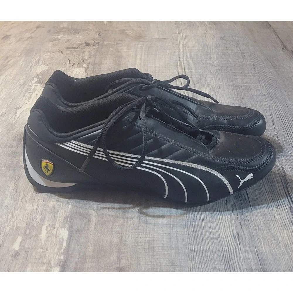 Puma Ferrari Scuderia Mens Black White Racing Sneakers 306170 02 Size 11